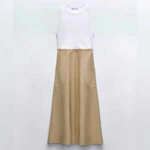 Zara MATCHING POCKET MIDI DRESS